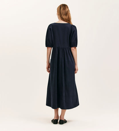 Chloe Navy Corduroy Midi Dress