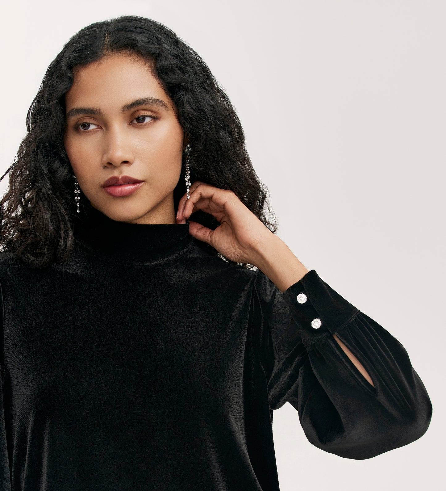 Clementine Black Velvet Blouse