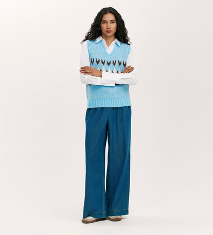 Courtney Blue Knitted Vest