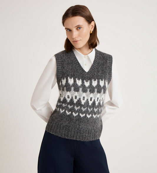 Courtney Grey Marle Knitted Vest