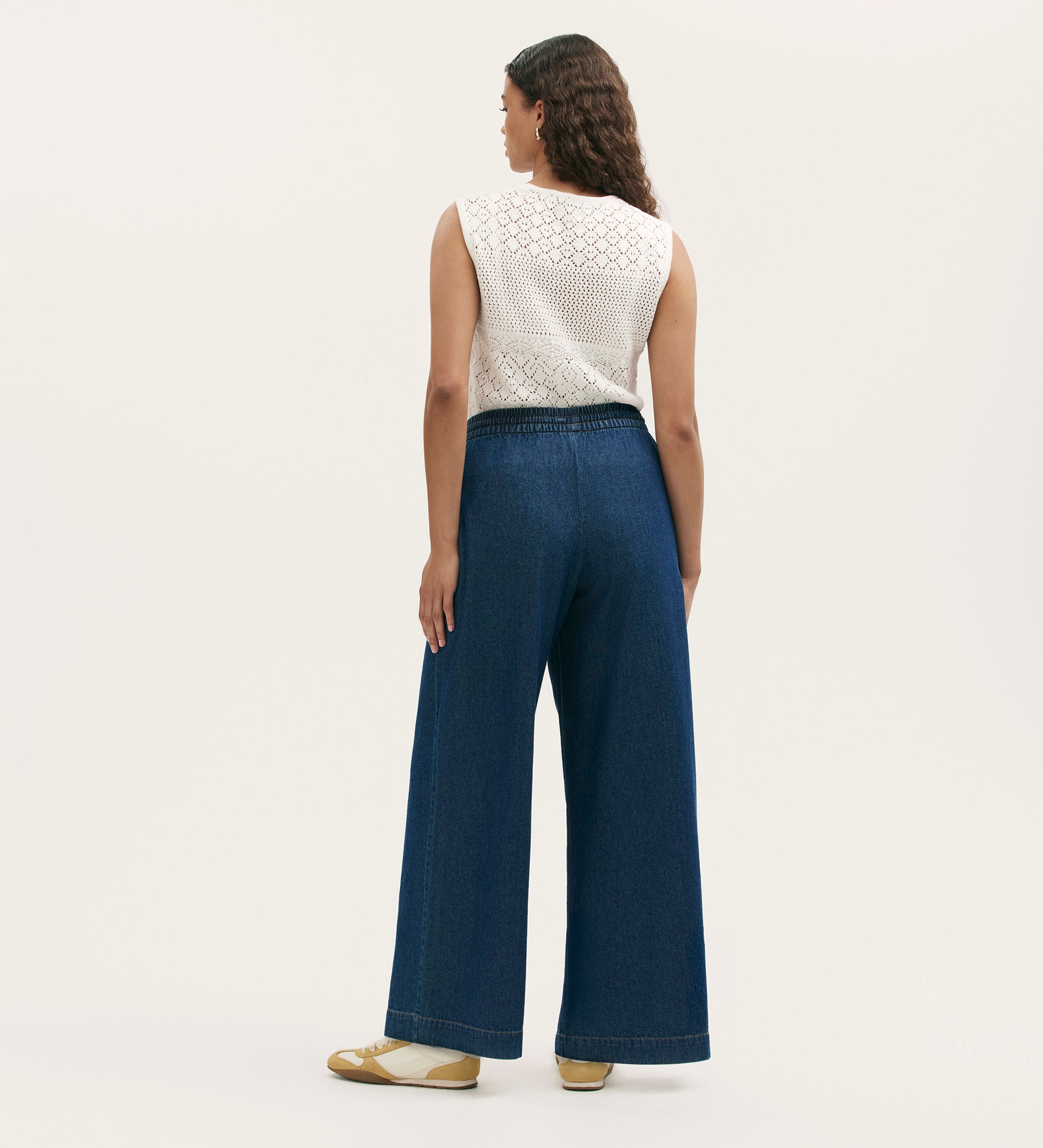 Dixie Indigo Denim Wide Leg Trousers | Finery London