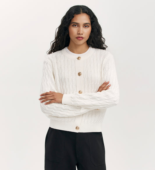 Elaine Ivory Knitted Cardigan