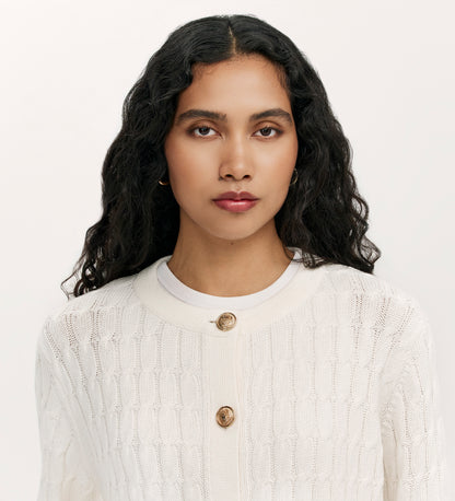 Elaine Ivory Knitted Cardigan