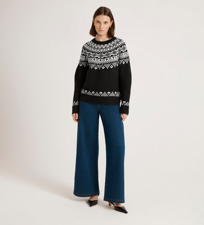 Elina Black Knitted Jumper