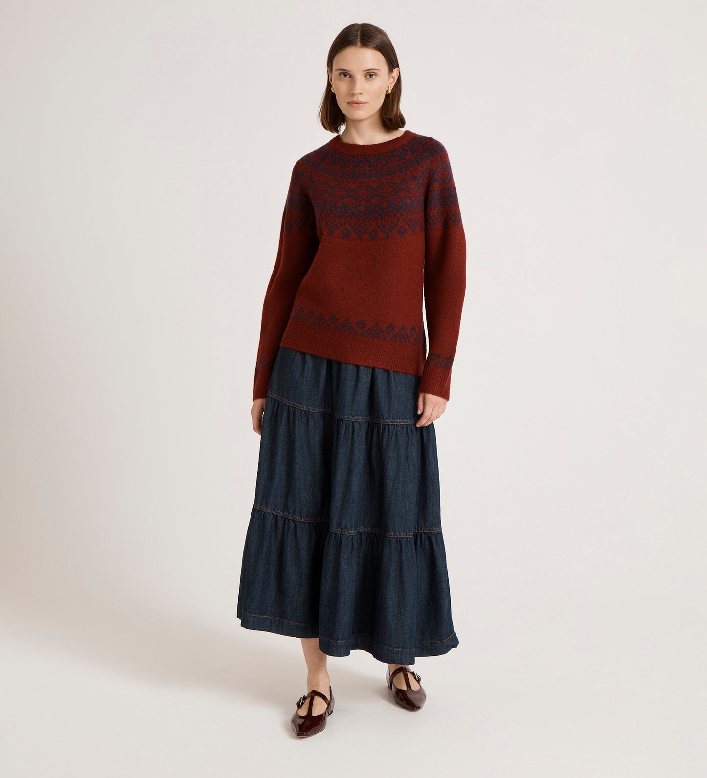 Elina Burgundy Knitted Jumper