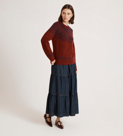 Elina Burgundy Knitted Jumper