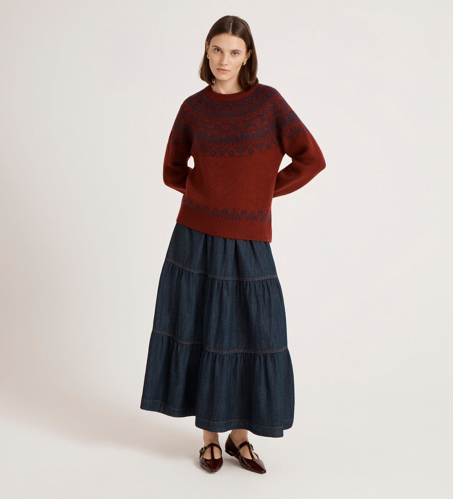 Elina Burgundy Knitted Jumper