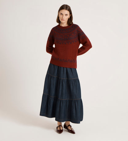Elina Burgundy Knitted Jumper