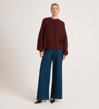 Ellie Burgundy Knitted Jumper