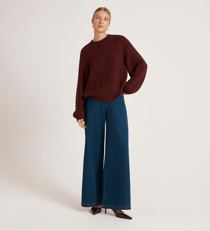 Ellie Burgundy Knitted Jumper