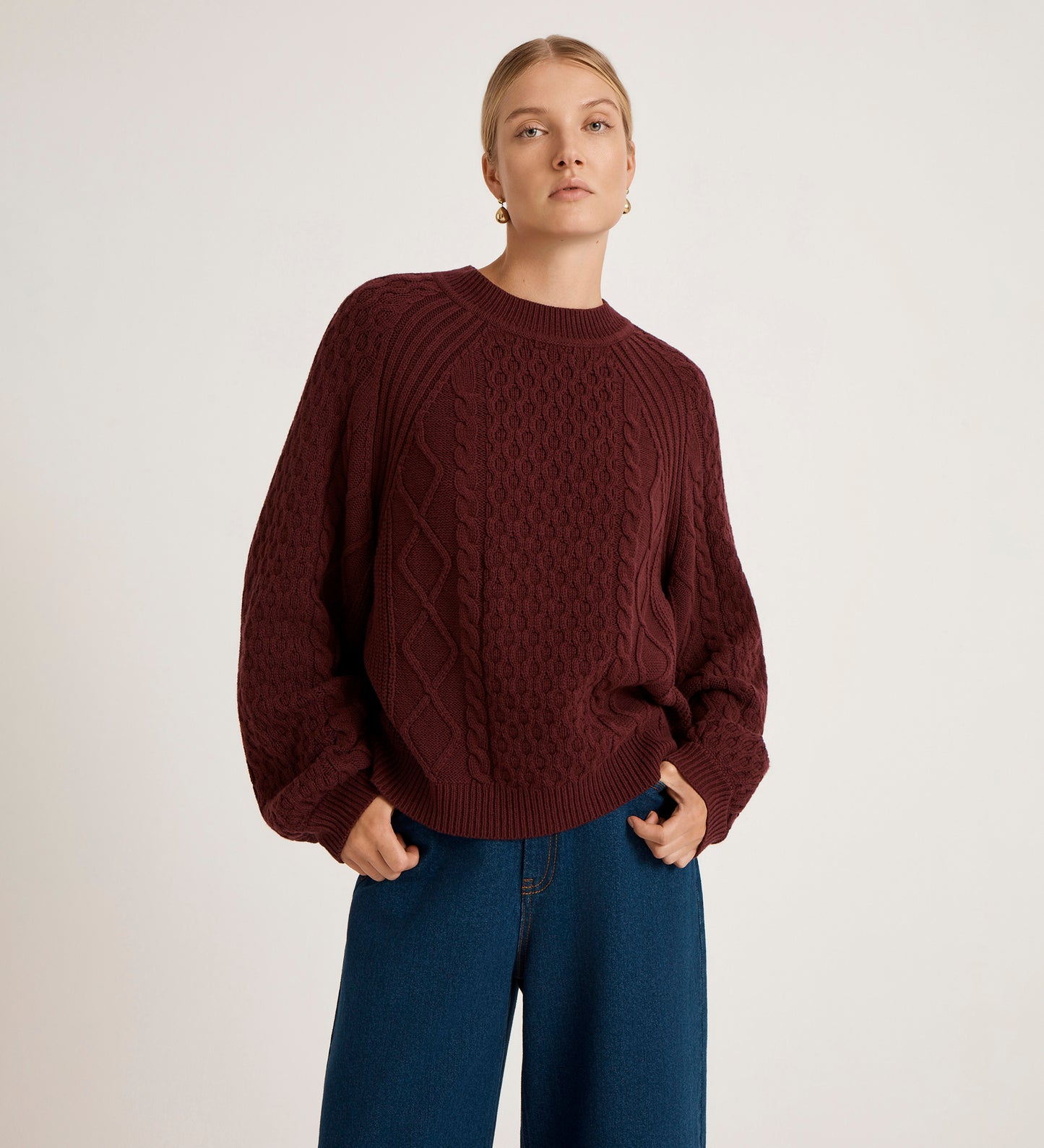 Ellie Burgundy Knitted Jumper