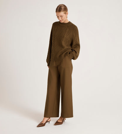 Ellie Khaki Knitted Jumper