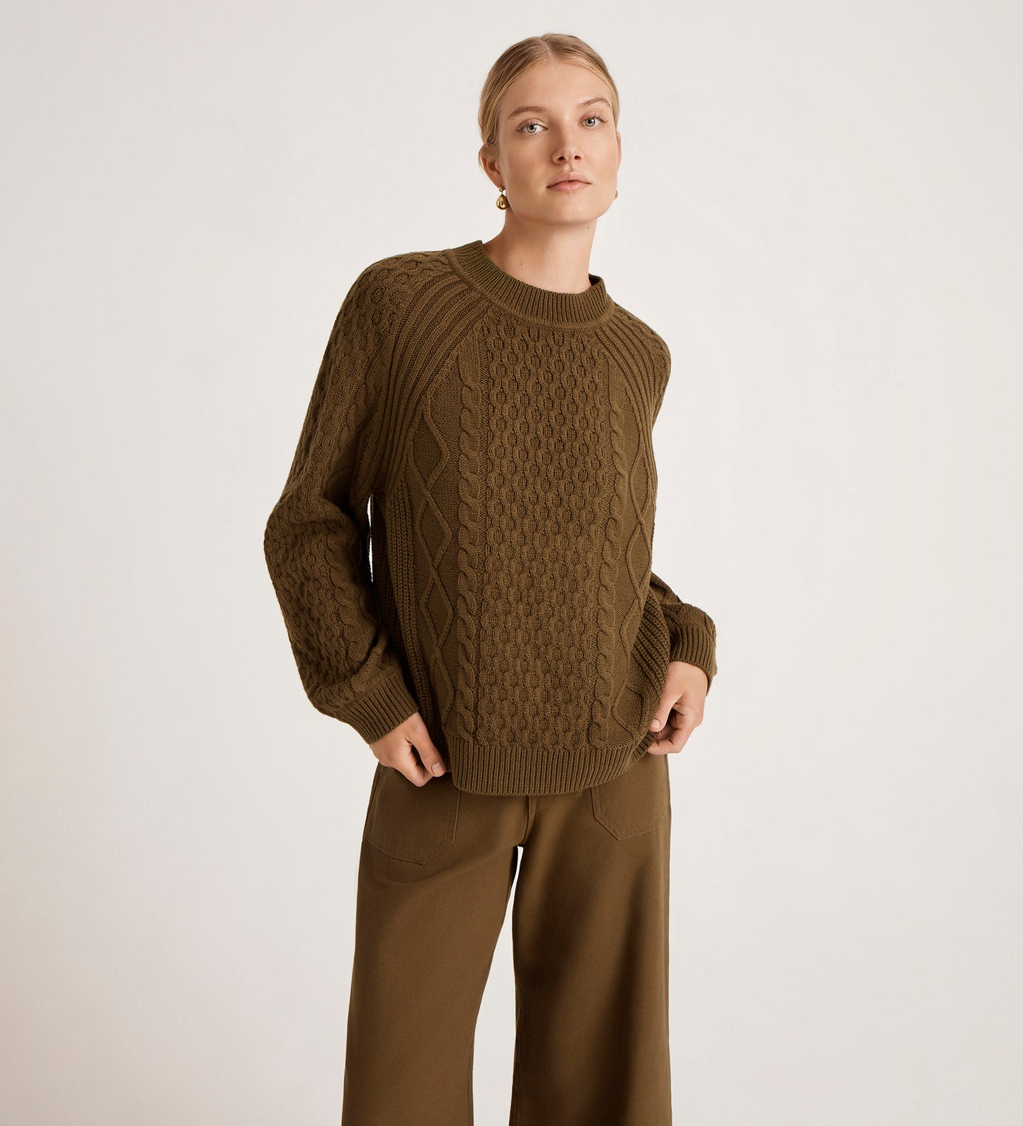 Ellie Khaki Knitted Jumper