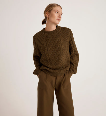 Ellie Khaki Knitted Jumper
