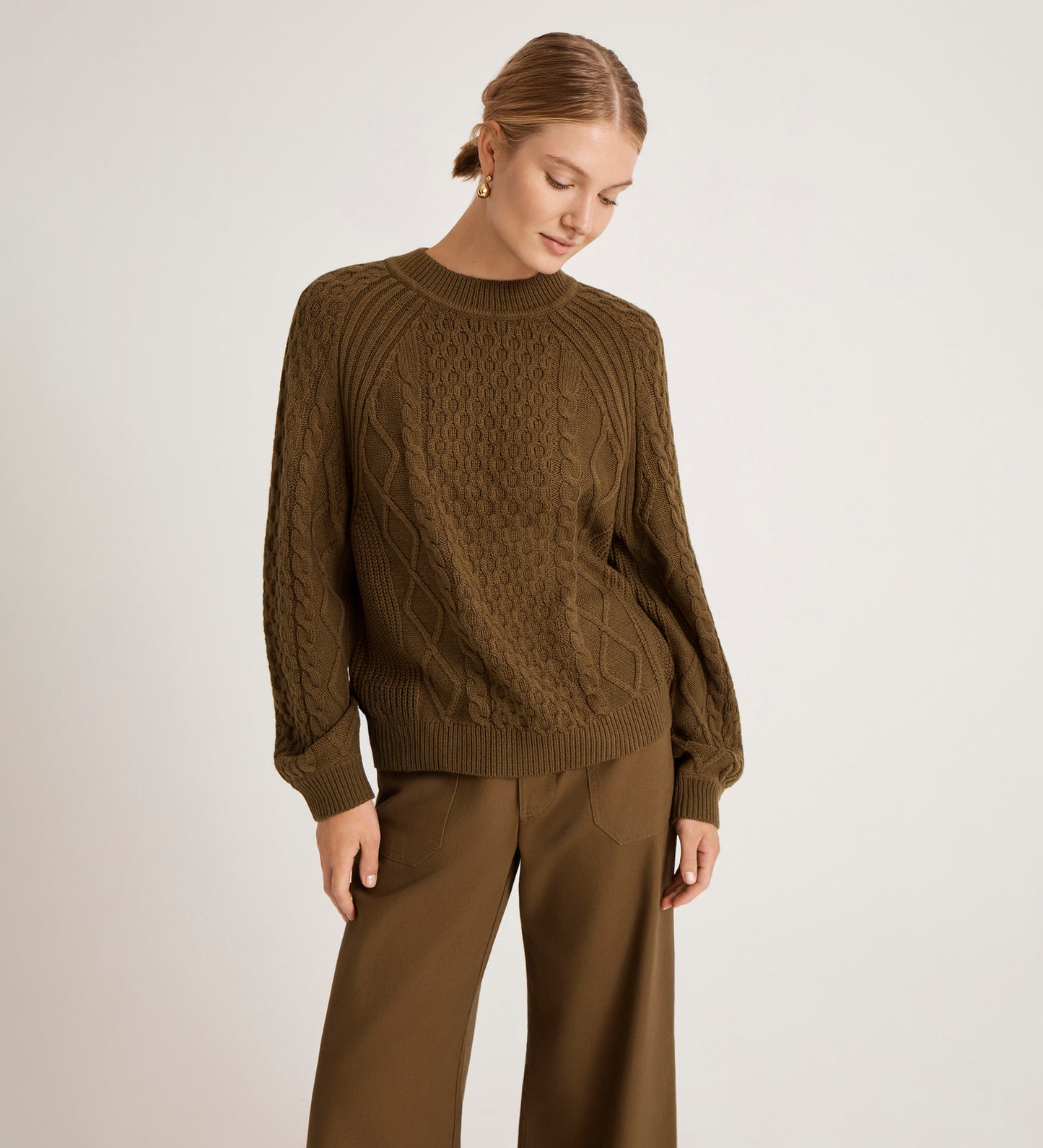 Ellie Khaki Knitted Jumper