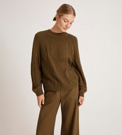 Ellie Khaki Knitted Jumper