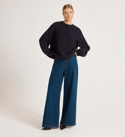 Ellie Navy Knitted Jumper