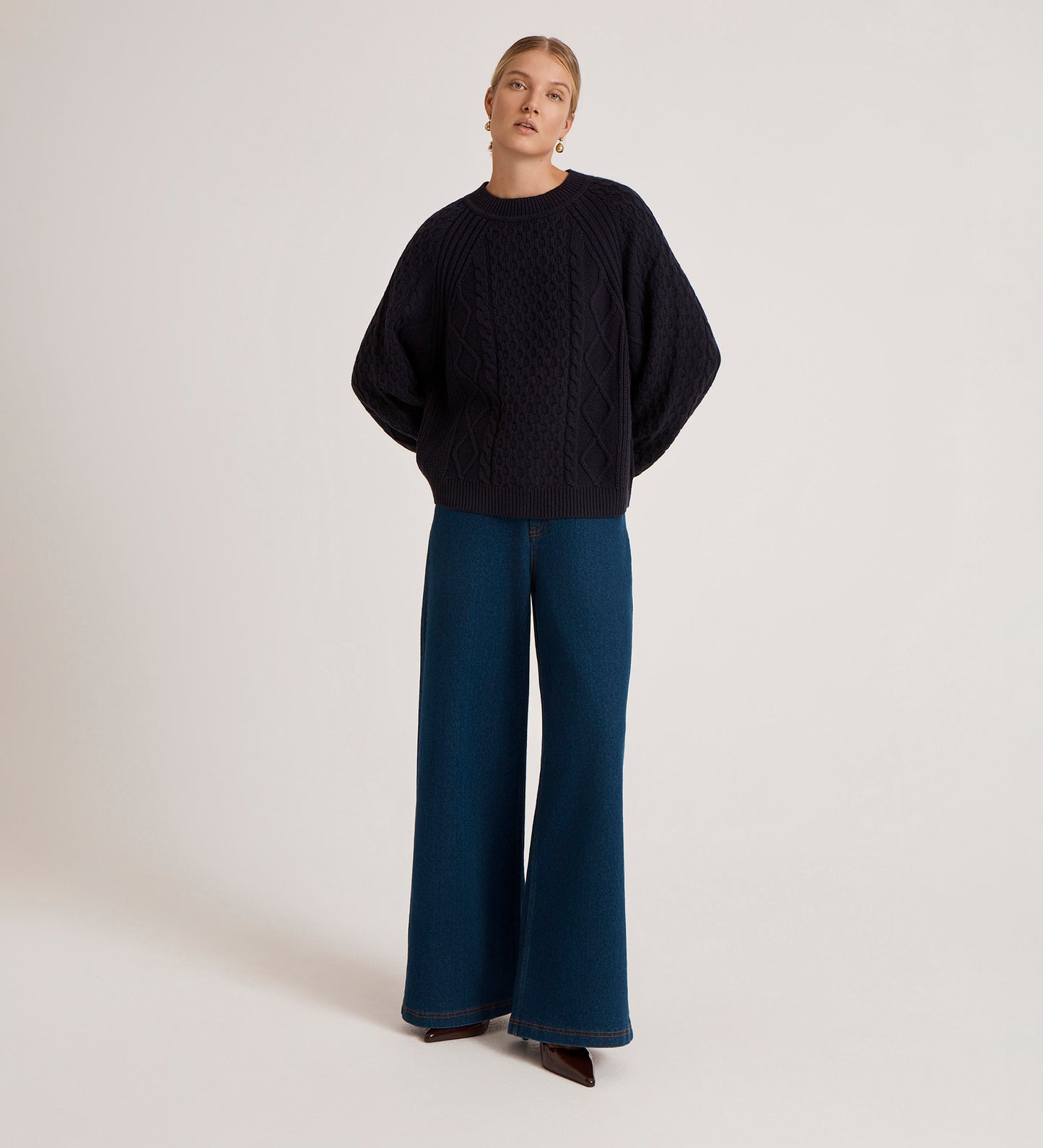 Ellie Navy Knitted Jumper