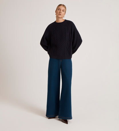 Ellie Navy Knitted Jumper