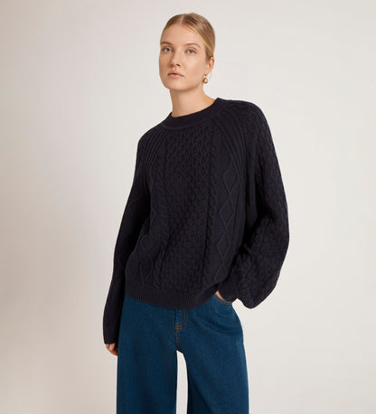 Ellie Navy Knitted Jumper