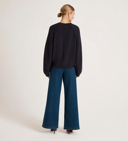 Ellie Navy Knitted Jumper