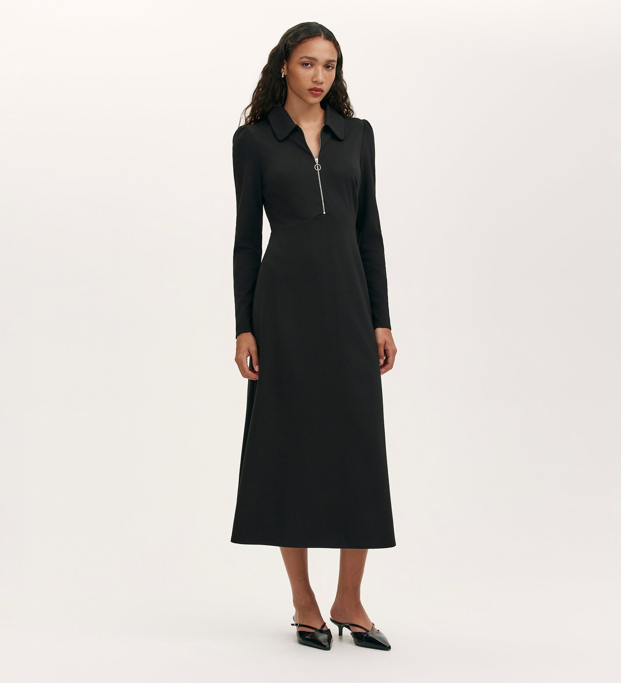 Elvira Black Jersey Midi Dress Finery London