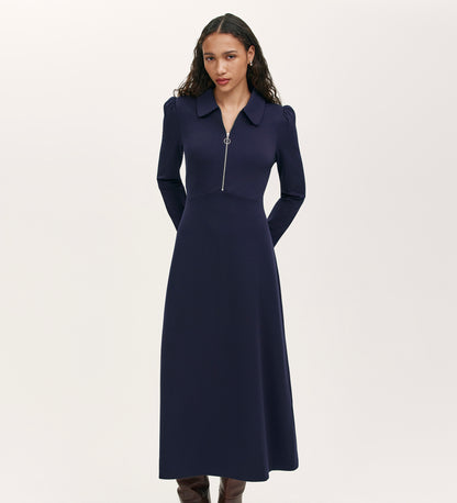 Elvira Navy Dress Jersey Midi Dress