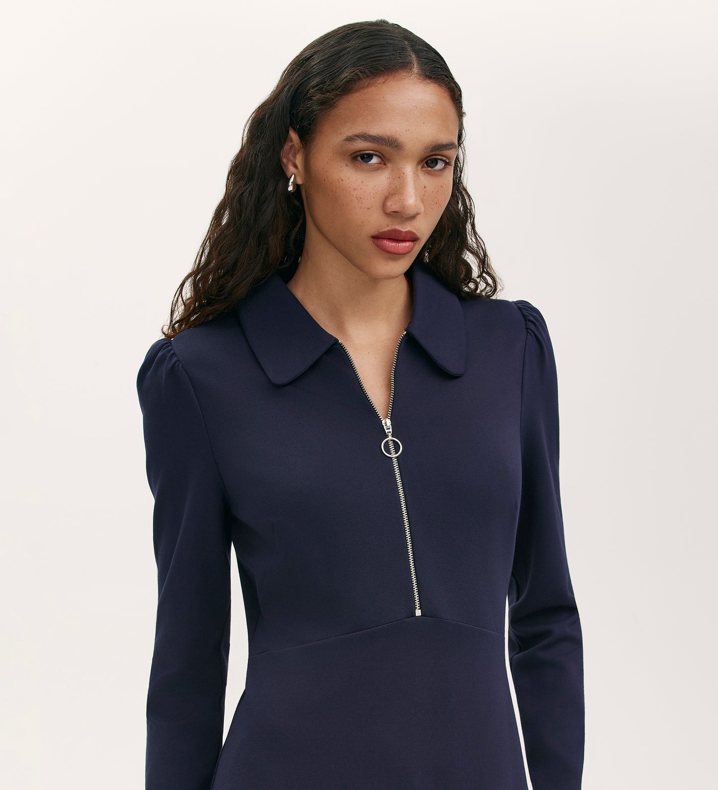 Elvira Navy Dress Jersey Midi Dress