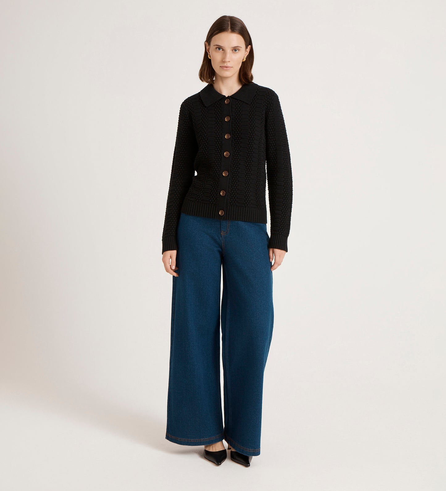 Emlyn Black Knitted Cardigan