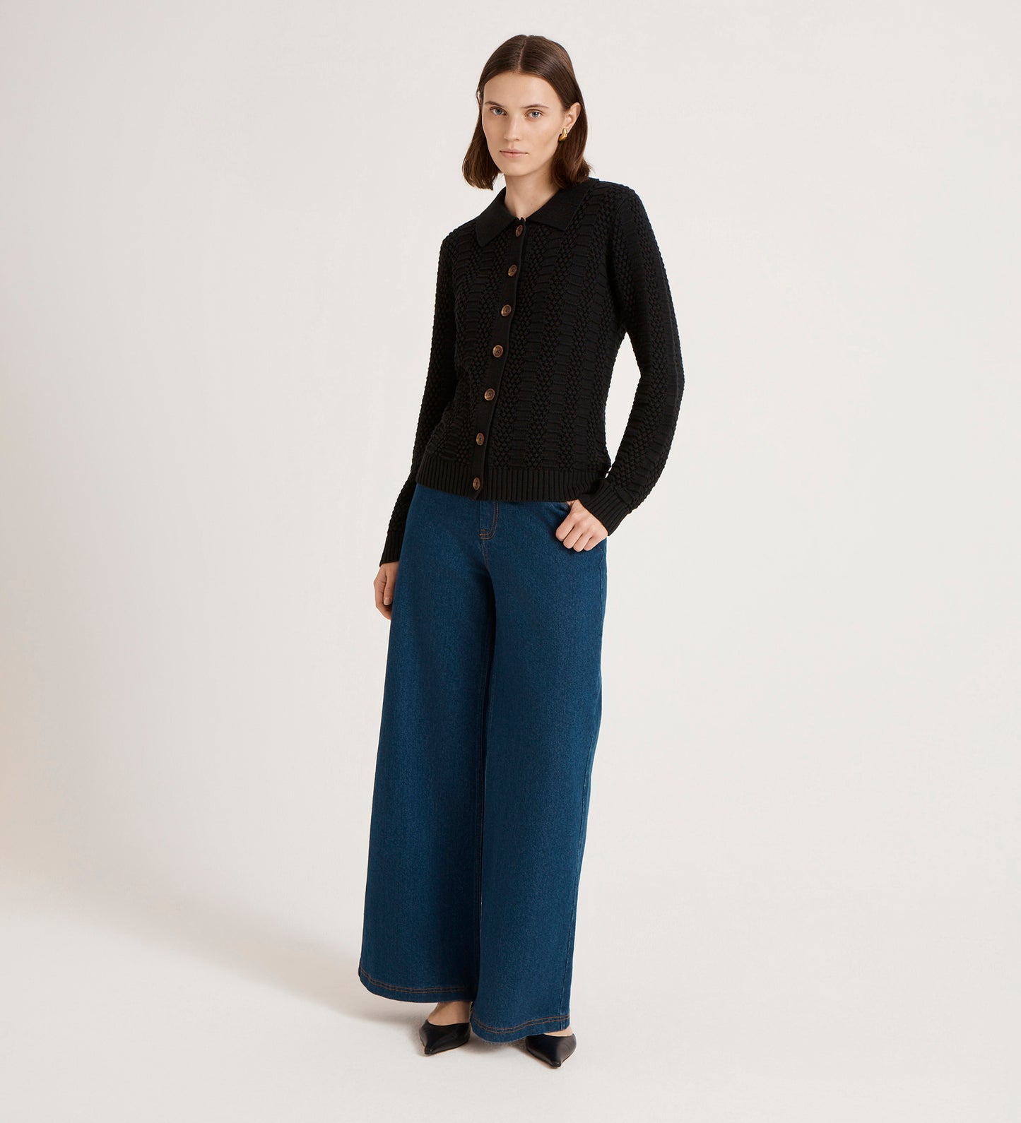 Emlyn Black Knitted Cardigan