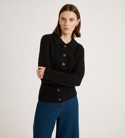 Emlyn Black Knitted Cardigan
