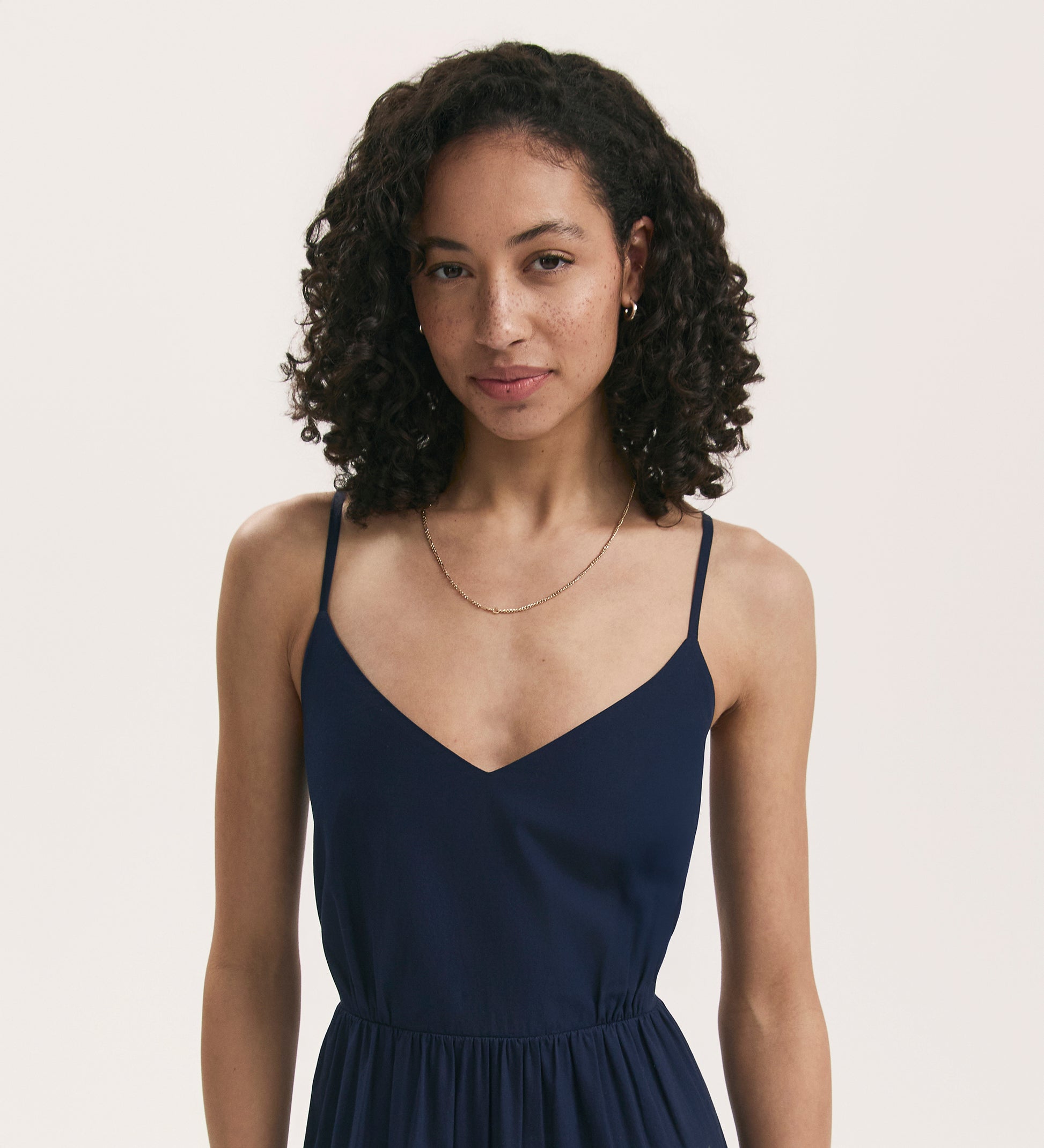 Emmie Navy Cotton Midi Tiered Dress Finery London Emmie Navy Cotton Midi Tiered Dress Finery London