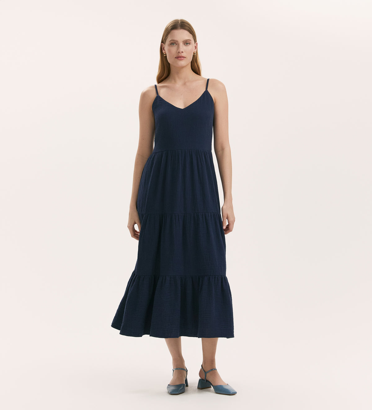 Emmie Cotton Midi Tiered Dress