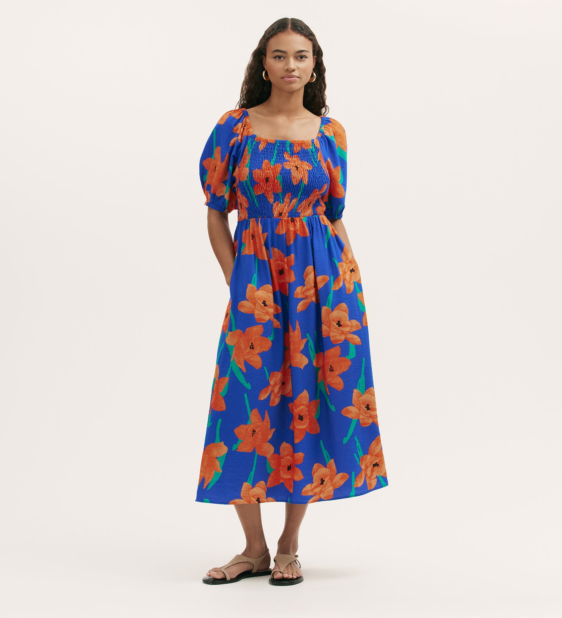 Enzo Blue Floral Midi Dress Finery London Enzo Blue Floral Midi Dress Finery London