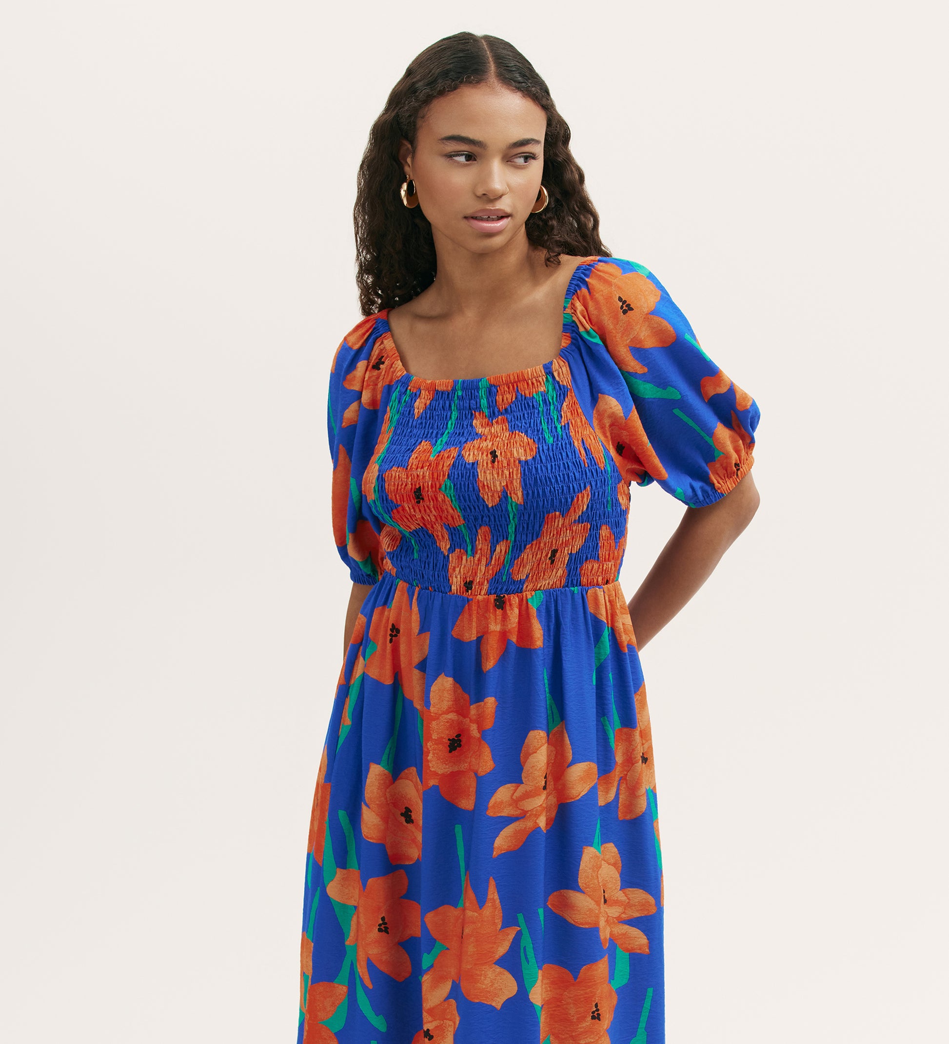 Enzo Blue Floral Midi Dress Finery London Enzo Blue Floral Midi Dress Finery London