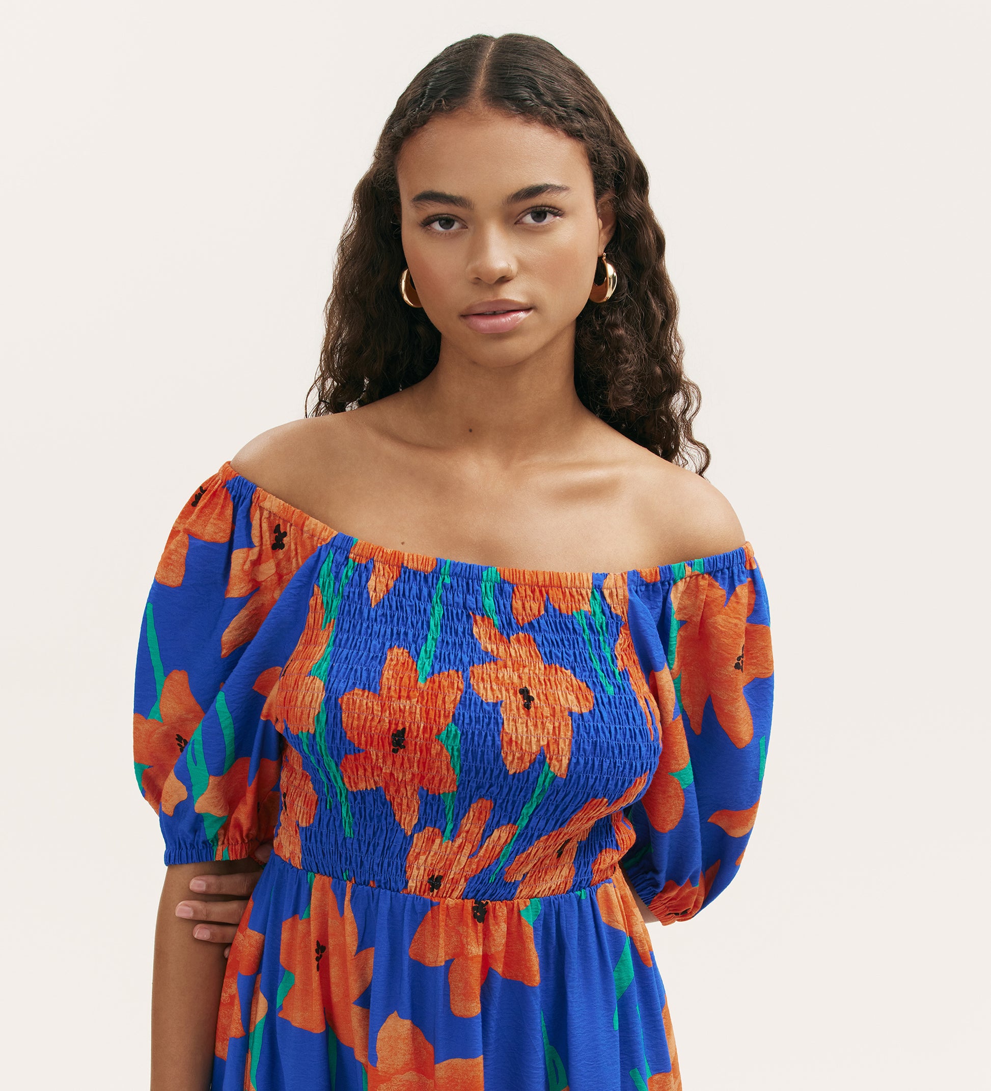Enzo Blue Floral Midi Dress Finery London Enzo Blue Floral Midi Dress Finery London
