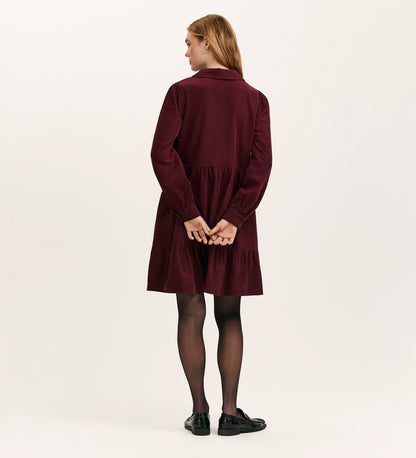 Erin Burgundy Corduroy Short Dress