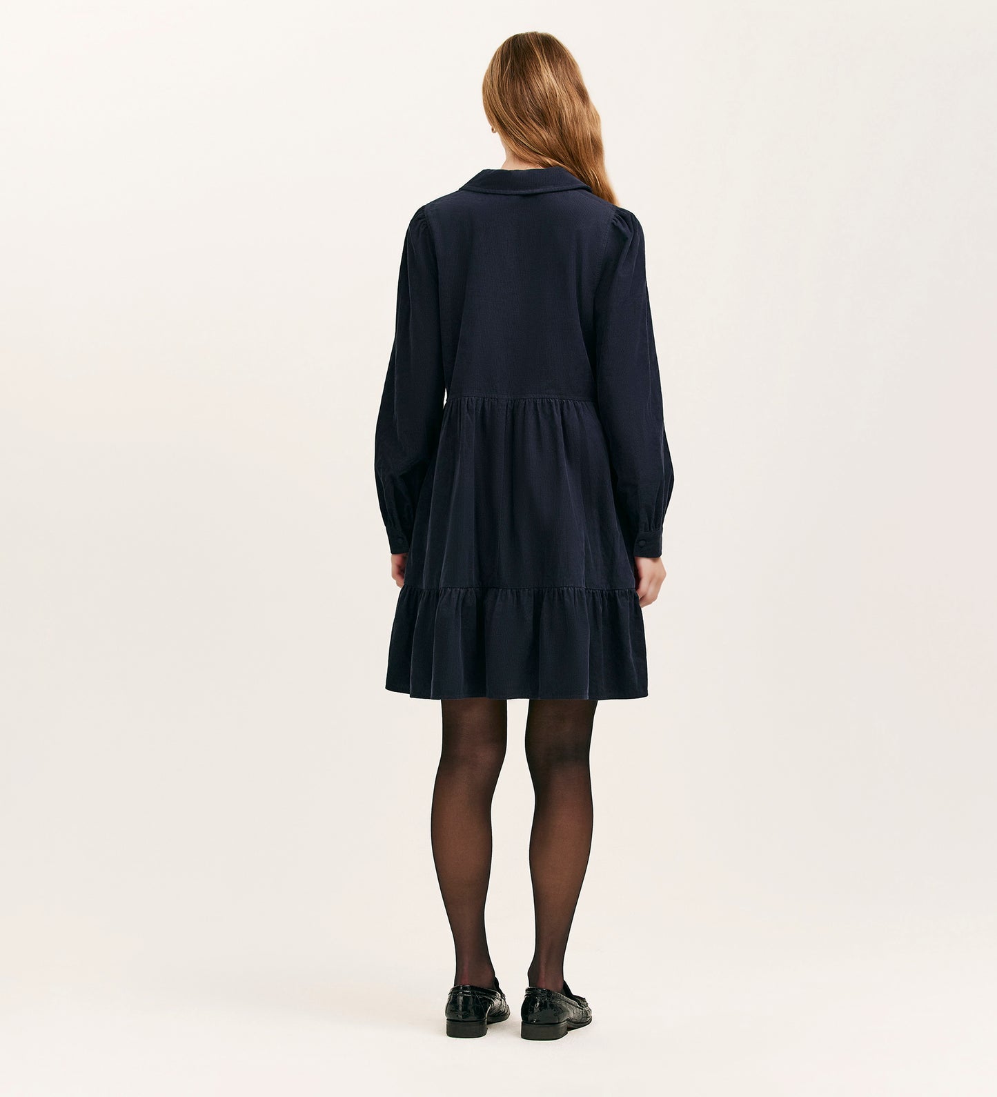 Erin Navy Corduroy Short Dress
