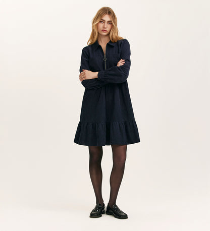 Erin Navy Corduroy Short Dress