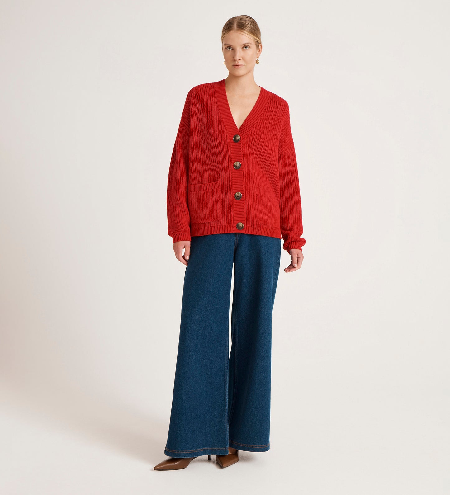Estella Red Knitted Cardigan