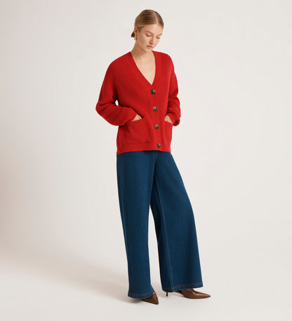 Estella Red Knitted Cardigan
