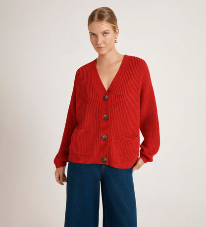 Estella Red Knitted Cardigan