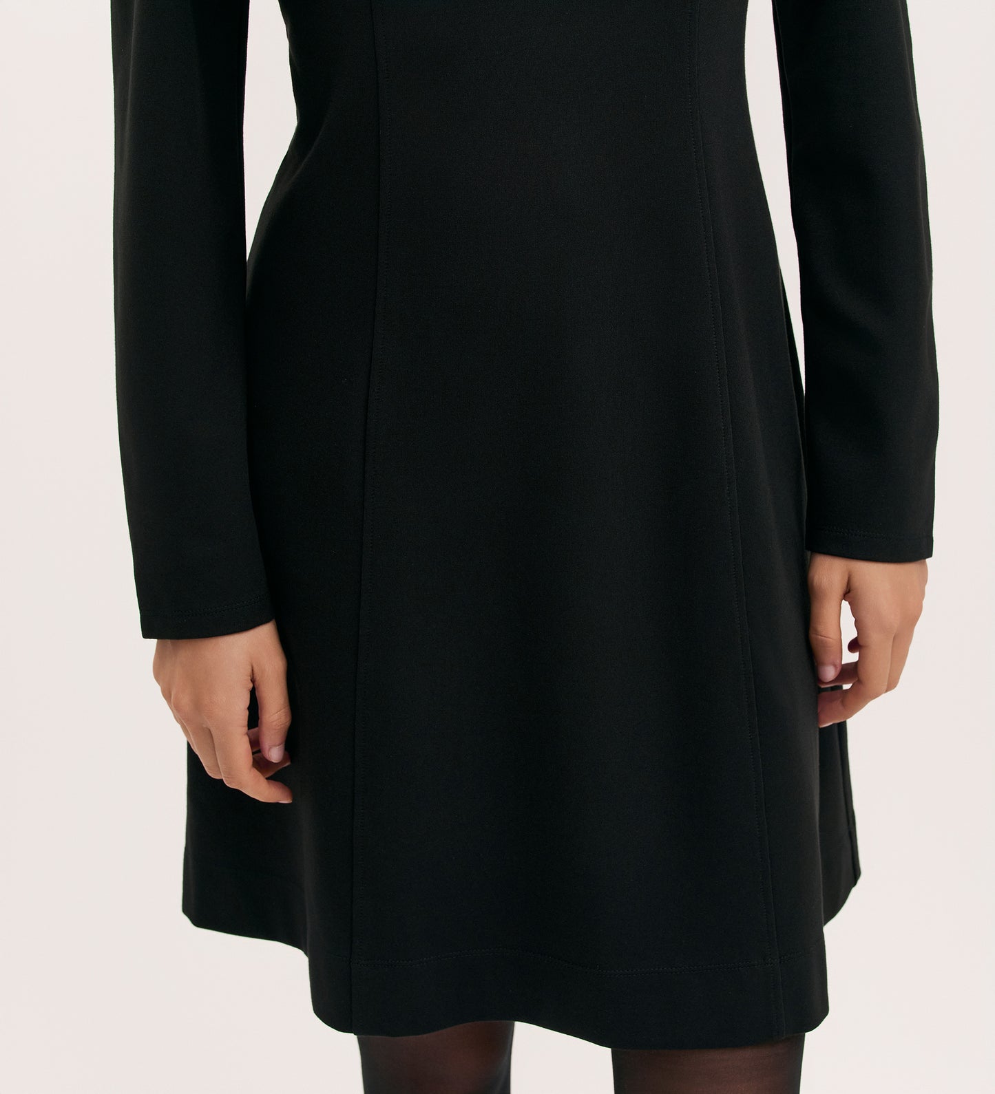 Eva Black Ponte Jersey Short Dress