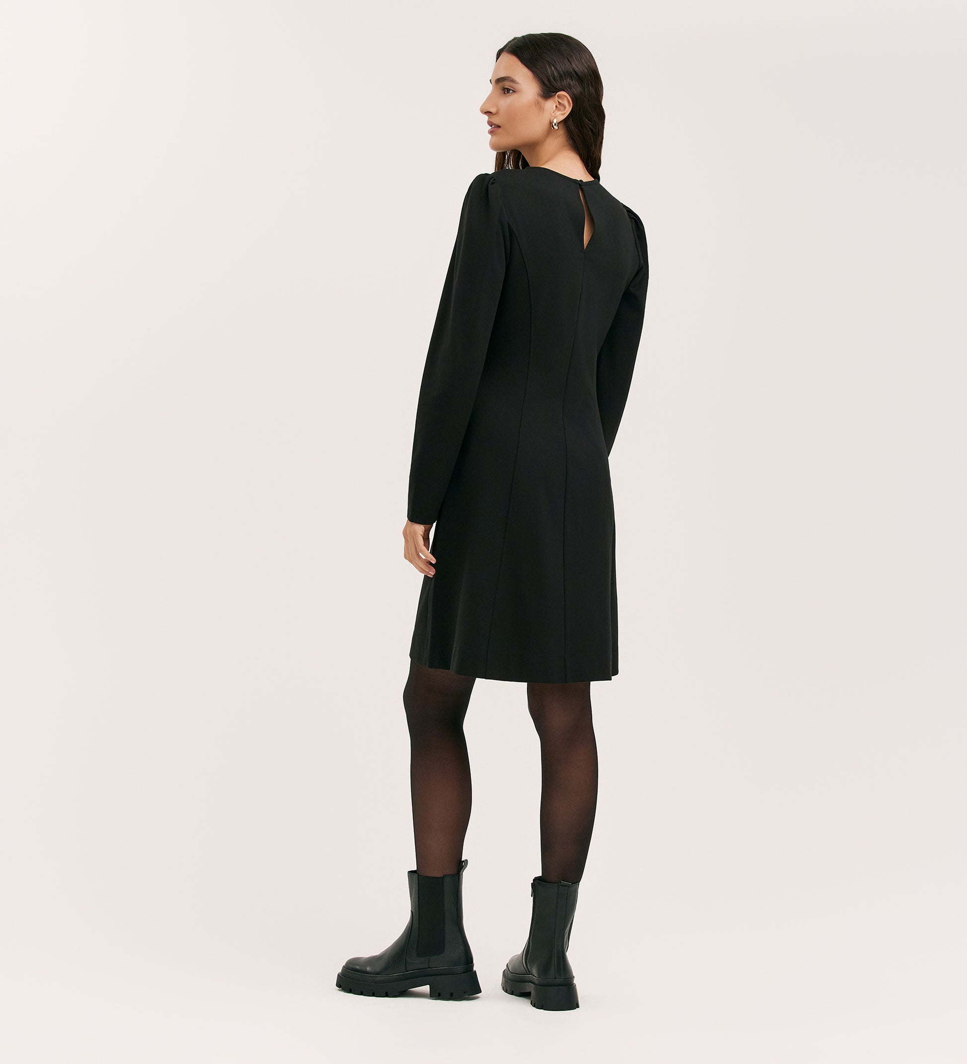 Jersey Short Dress | Black Shift Dress with Sleeves | Finery London Jersey Short Dress | Black Shift Dress with Sleeves | Finery London
