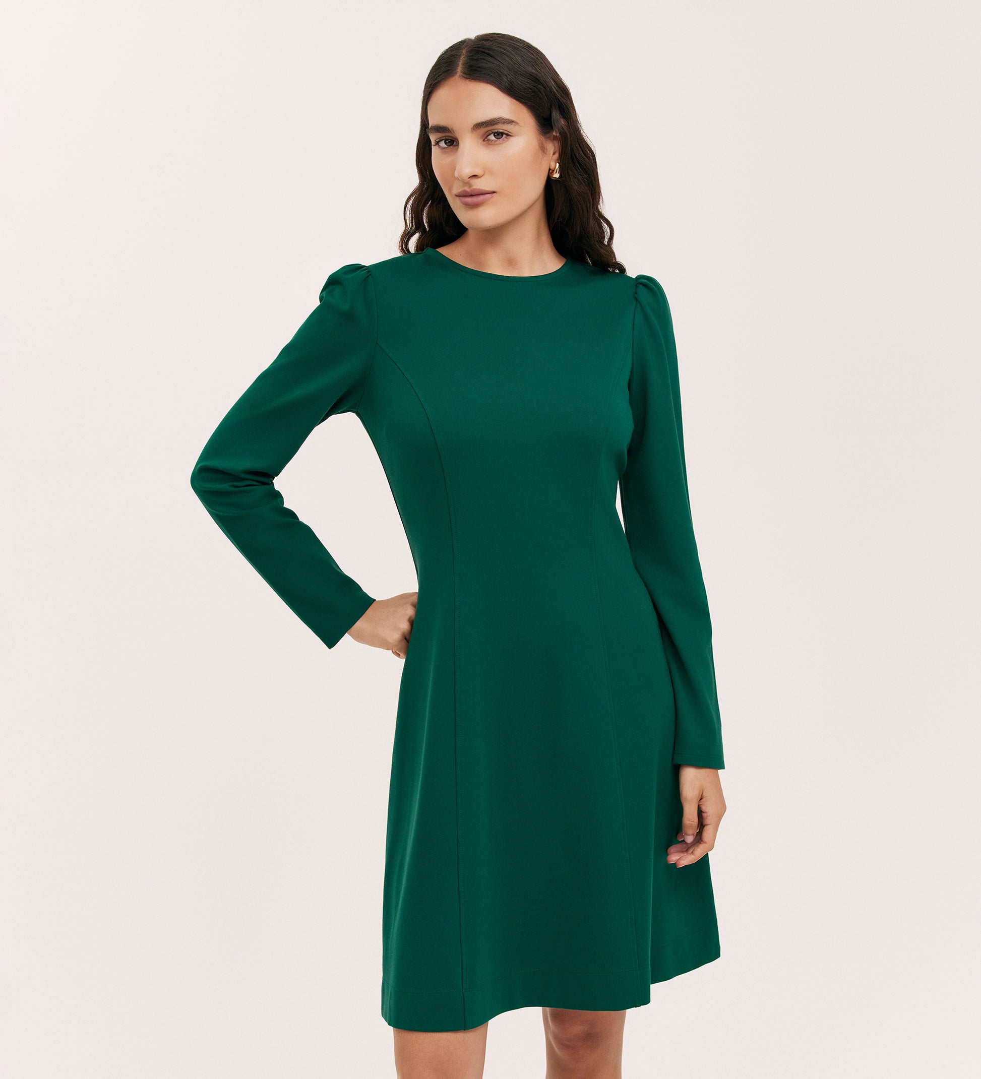 Jersey Short Dress | Bottle Green Mini Shift Dress | Finery London Jersey Short Dress | Bottle Green Mini Shift Dress | Finery London