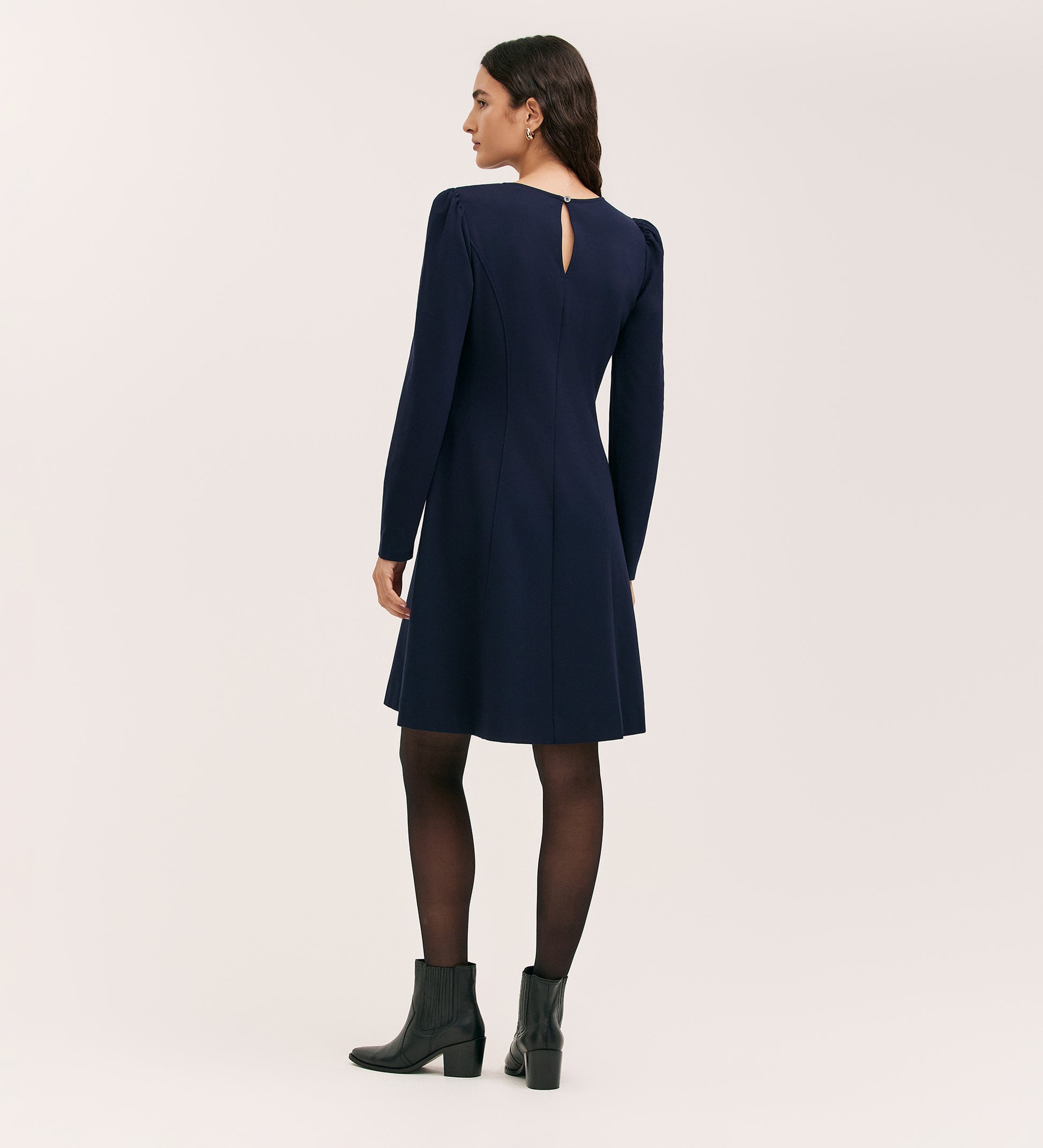 Jersey Short Dress | Navy Shift Dress with Sleeves | Finery London Jersey Short Dress | Navy Shift Dress with Sleeves | Finery London