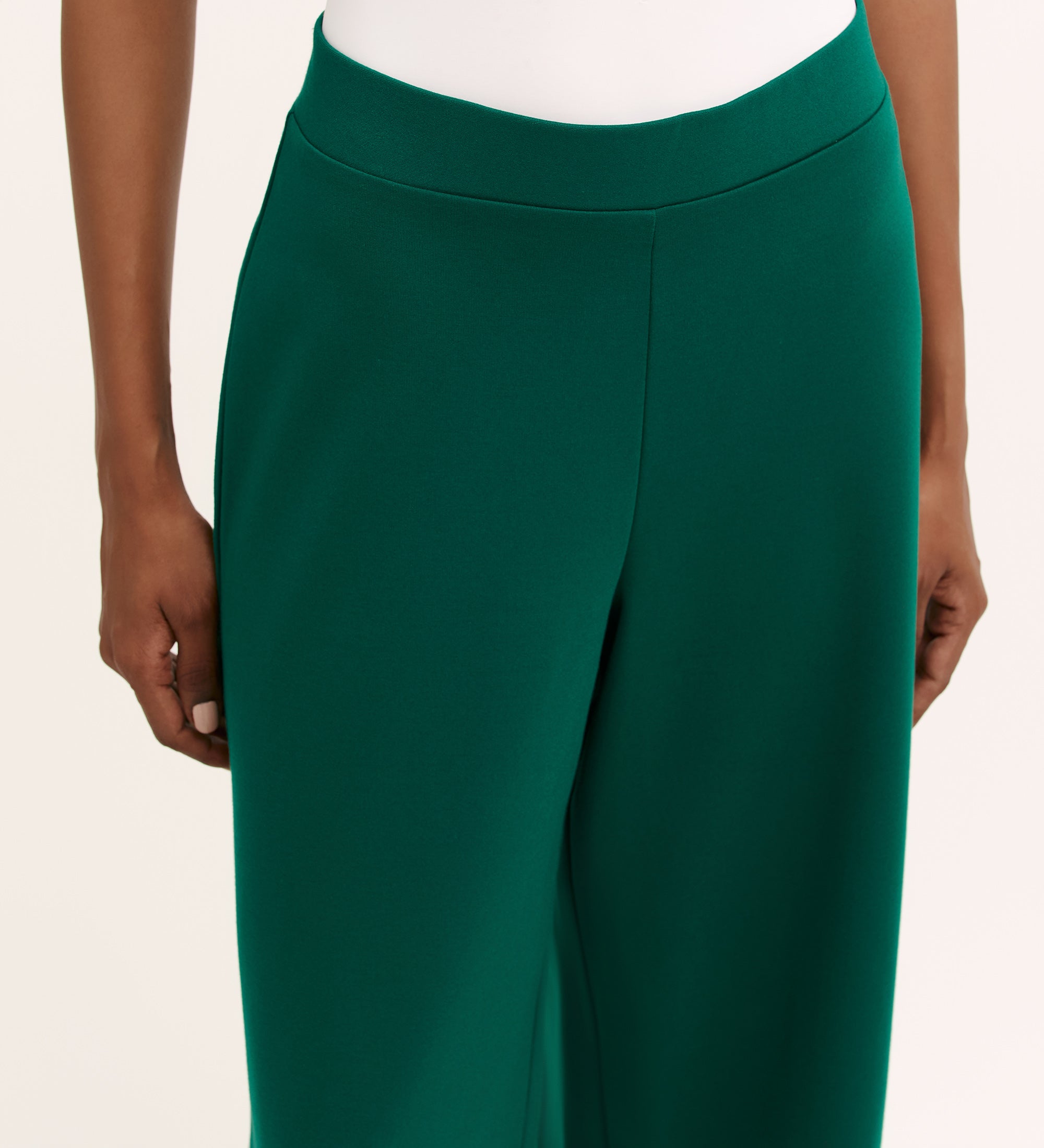 【T/C PRESSED TROUSER】 Bottle Green ０ Kenzie Bottle Green Ponte Jersey Wide Leg Trousers – Finery