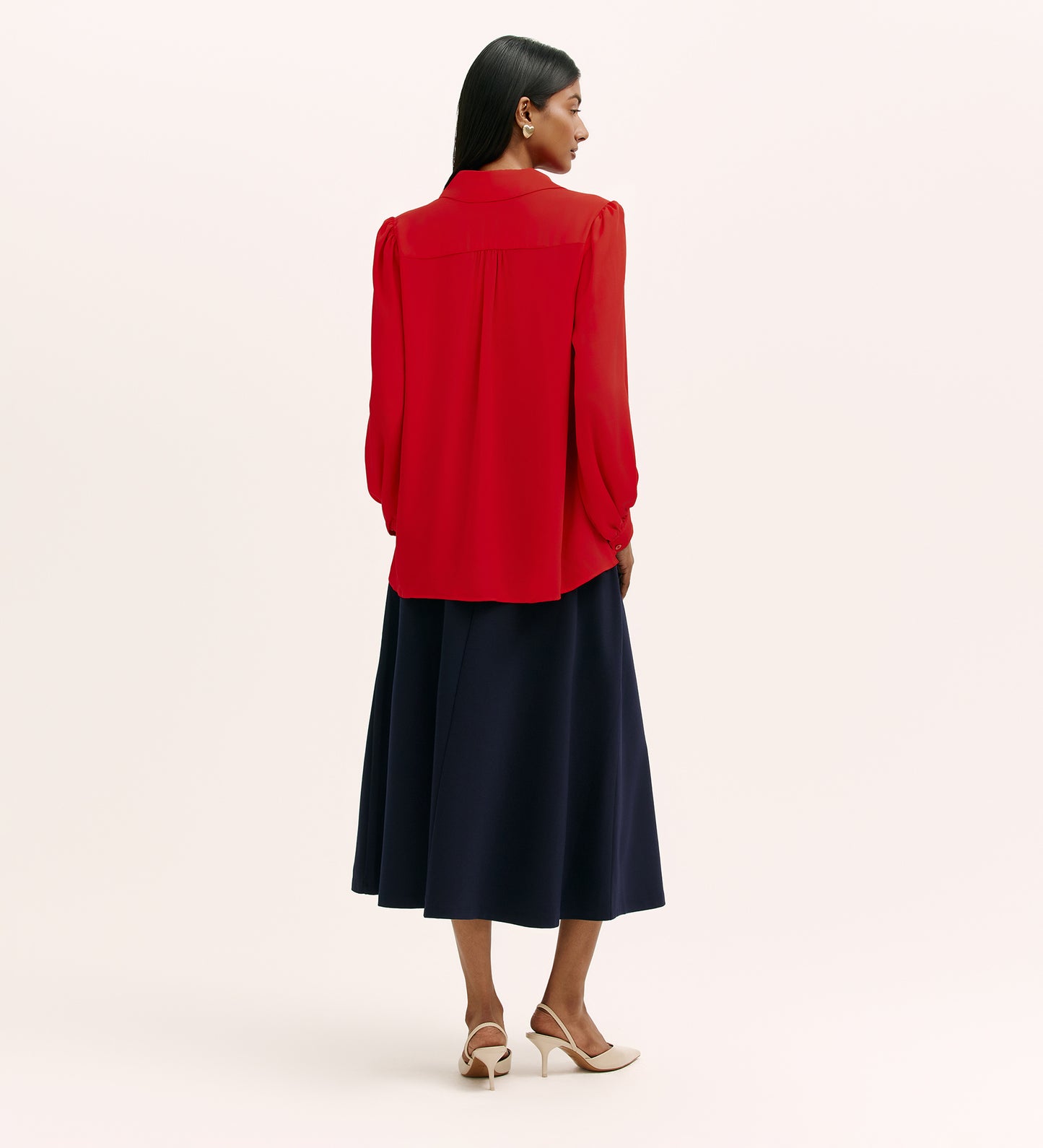 Melina Red Crepe Blouse