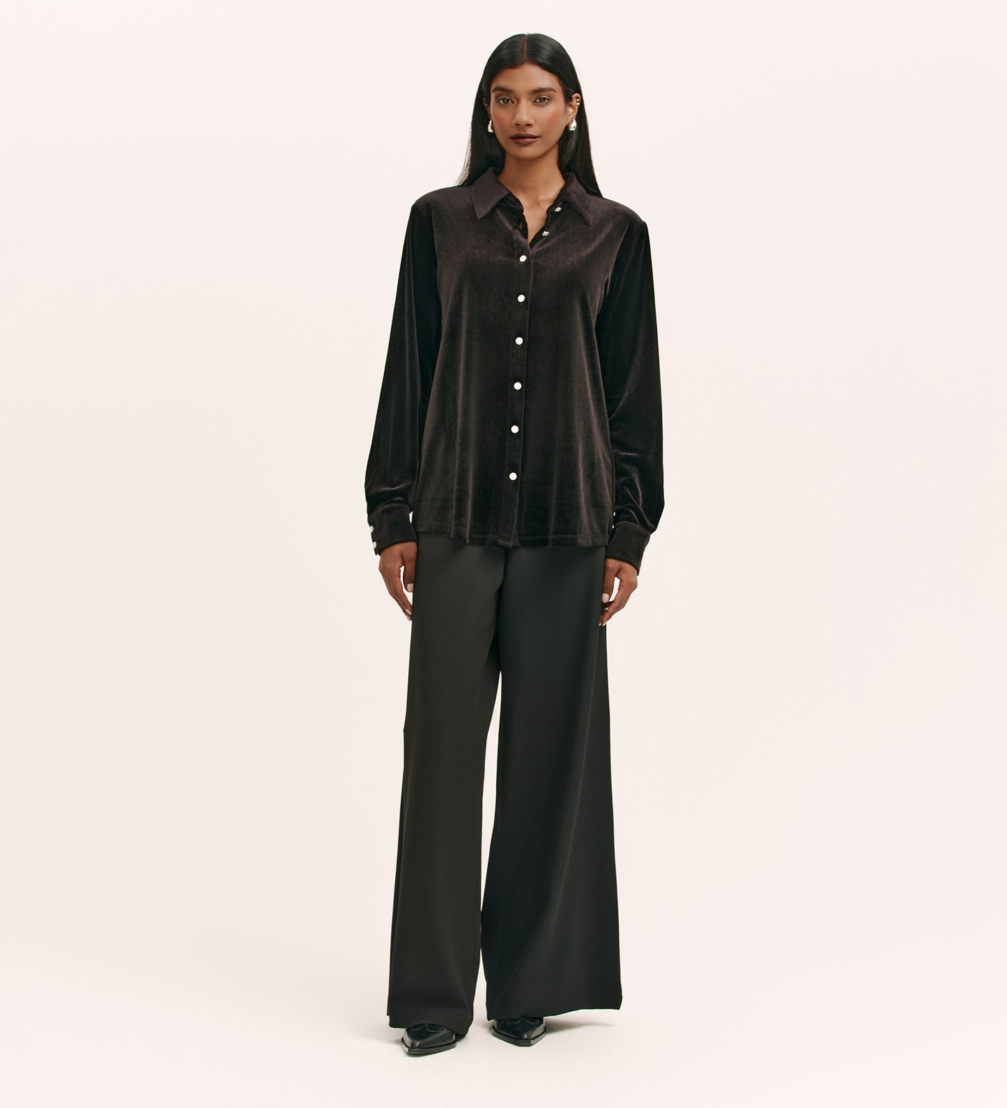 Sayge Black Velvet Shirt