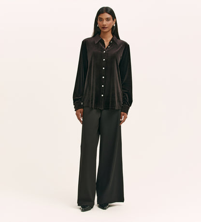 Sayge Black Velvet Shirt